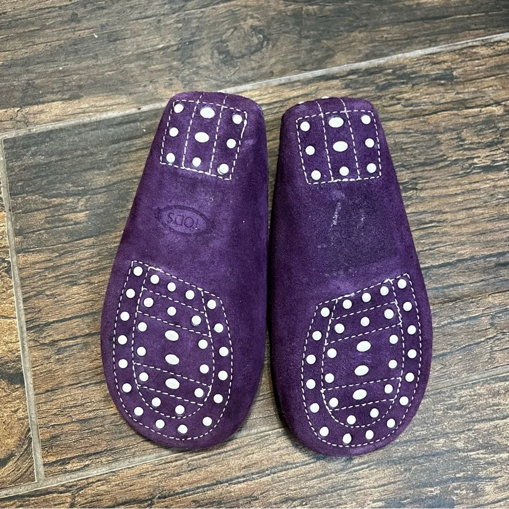 Tod’s Toddler Purple Moccasin Shoe